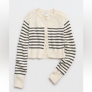 Offline by Aerie Striped Black and White Cardigan